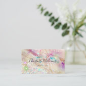 Stijlvol pasta-gebluste alcoholinkt elegant glitte visitekaartje (Staand voorkant)