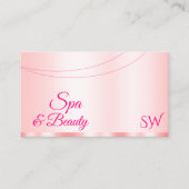 Stijlvol pasta roze glamoureus met Initialen moder Visitekaartje (Voorkant)