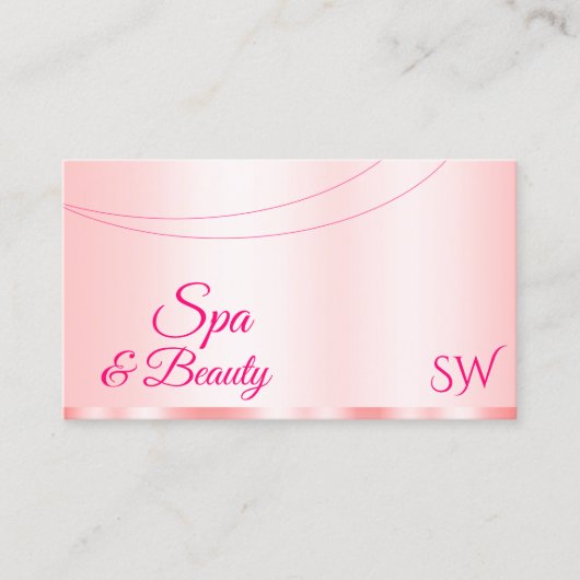 Stijlvol pasta roze glamoureus met Initialen moder Visitekaartje (Voorkant)