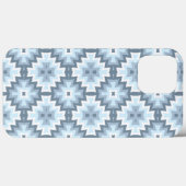 Stijlvol pastel blauw grijs wit Ikat tribaal patro Case-Mate iPhone Case (Achterkant (horizontaal))
