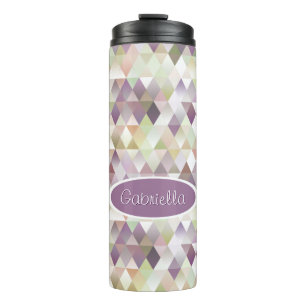 Stijlvol pastel driehoekspuitpatroon diamant thermosbeker