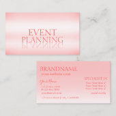 Stijlvol Pastel Roze Chic Mirror Font Professional Visitekaartje (Voorkant / Achterkant)