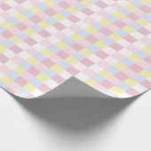 Stijlvol pastelgingham geruit inpakpapier (Hoek)
