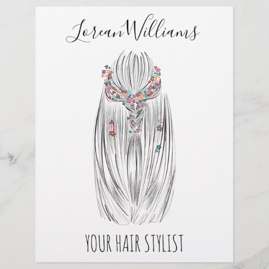 Stijlvol Pastelkleurig Haar Stylist Vlecht Kapsel Flyer (Voorkant)