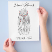 Stijlvol Pastelkleurig Haar Stylist Vlecht Kapsel Flyer (Hand)