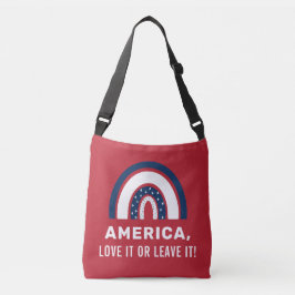 Stijlvol patriottische Amerikaanse regenboog USA 4 Crossbody Tas