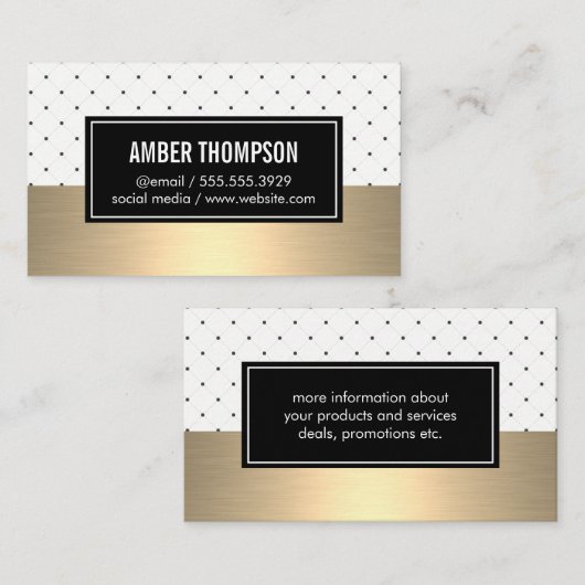 Stijlvol patroon met Gold Lux Visitekaartje (Voorkant / Achterkant)