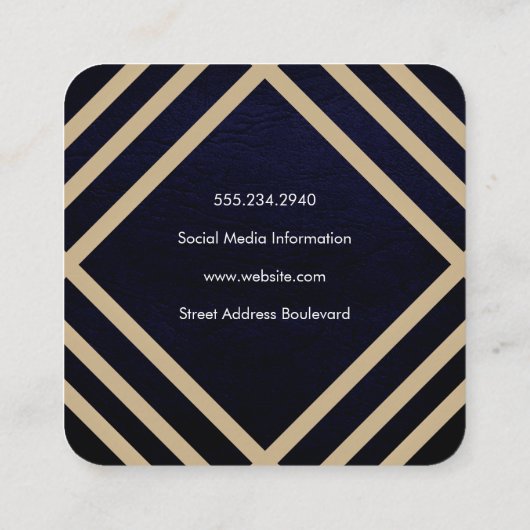 Stijlvol patroon met moderne textuur vierkante visitekaartje (Achterkant)