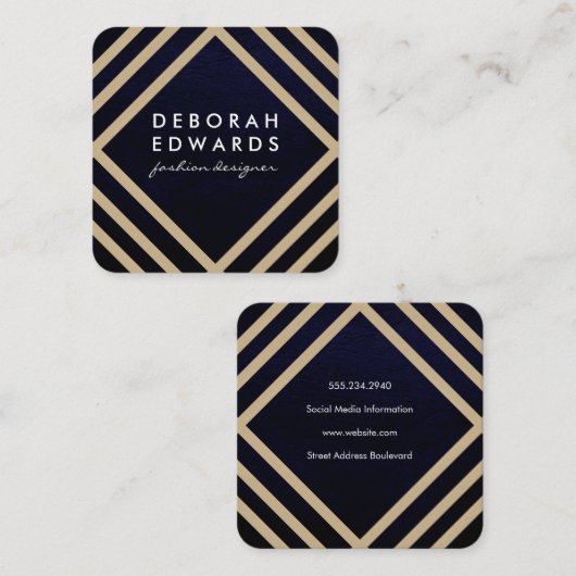 Stijlvol patroon met moderne textuur vierkante visitekaartje (Voorkant / Achterkant)