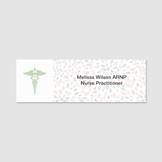 Stijlvol patroon van de urse praktiserer Caduceus Naamplaatje (Voorkant)