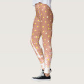 Stijlvol patroon witte en gele sterren Leggings (Links)