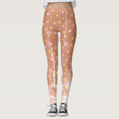 Stijlvol patroon witte en gele sterren Leggings (Voorkant)