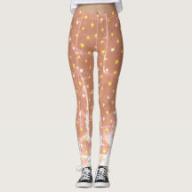 Stijlvol patroon witte en gele sterren Leggings
