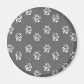 Stijlvol pawpatroon op donkergrijs magneet (Voorkant)
