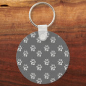 Stijlvol pawpatroon op donkergrijs sleutelhanger (Voorkant)