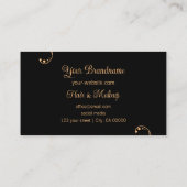 Stijlvol  peach en zwart met portretfoto visitekaartje (Achterkant)