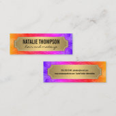 Stijlvol Peacock Feathers Gold Metallic Lijst Mini Visitekaartje (Voorkant / Achterkant)