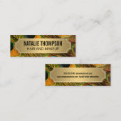 Stijlvol Peacock Feathers Gold Metallic Lijst Mini Visitekaartje (Voorkant / Achterkant)