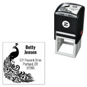 Stijlvol Peacock Silhouet retouradres Zelfinktende Stempel (In situ)