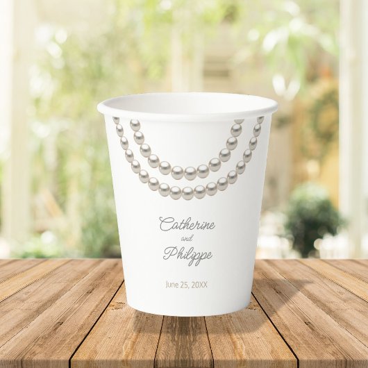 Stijlvol Pearl ketting Papieren Bekers