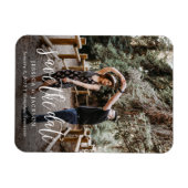 Stijlvol penseelscript De datum magneet opslaan (Horizontaal)