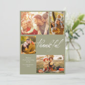 Stijlvol penseelscript Happy Thanksgiving-fotokaar Feestdagenkaart (Staand voorkant)