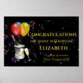 Stijlvol pensioen Mousserende wijn Poster (Voorkant)