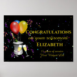 Stijlvol pensioen Mousserende wijn Poster