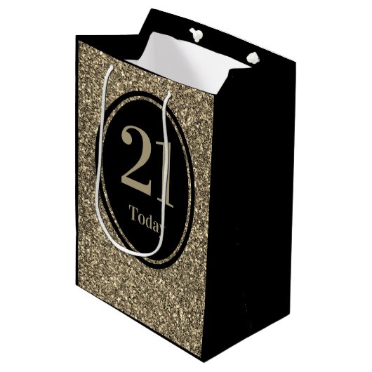 Stijlvol per jaar speciale verjaardagscadeau tas 2 medium cadeauzakje (Voorkant Gekanteld)