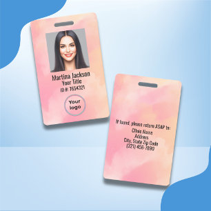 Stijlvol Personeelsfoto Logo Beveiligings-ID Badge