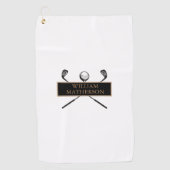 Stijlvol, persoonlijk goud en zwart Klassiek Golfhanddoek (Voorkant)