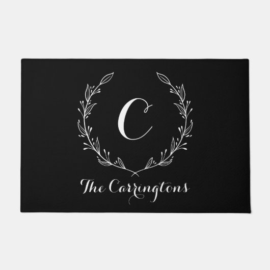 Stijlvol, persoonlijk ontworpen zwart-voorklep | G Deurmat (Voorkant)