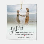 Stijlvol, persoonlijk zusje foto's en aangepaste o keramisch ornament (Links)