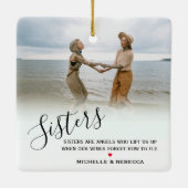 Stijlvol, persoonlijk zusje foto's en aangepaste o keramisch ornament (Achterkant)