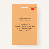 STIJLVOL  PERZIK SINAASAPPEL METALEN CLIP MERK BADGE (Achterkant)