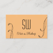 Stijlvol  Perzisch zwart met monogram en foto Visitekaartje (Voorkant)