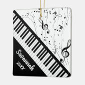 Stijlvol pianolettoetsenbord Muziek Naam zwart wit Keramisch Ornament (Links)