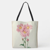 Stijlvol-_PINK DAISES—Botanisch-Art_M-L Tote Bag (Achterkant)