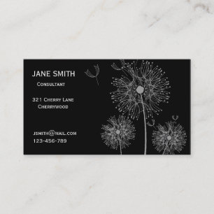 Stijlvol platina modern bloemconsultant visitekaartje