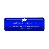 Stijlvol platte blauwe gradiënt - Afstudeerder van Etiket (Voorkant)