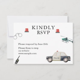 Stijlvol politiefeestje voor kinderen bedankkaart