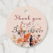 Stijlvol pompoen herfst Baby shower Bedankjes Labels (Voorkant)