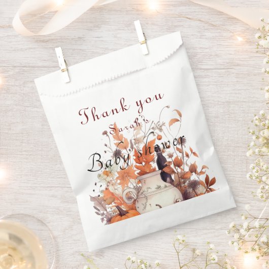 Stijlvol pompoen herfst Baby shower Bedankzakje (Geknipt)
