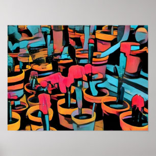 Stijlvol Poster Cactus Pots A3 Cool