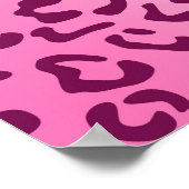 Stijlvol Poster met roze luipaard (Hoek)