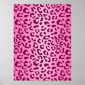 Stijlvol Poster met roze luipaard (Voorkant)