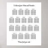 Stijlvol Poster van 18 Tafel Wedding Seating Chart (Voorkant)