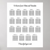 Stijlvol Poster van 19 Tafel Wedding Seating Chart (Voorkant)