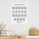 Stijlvol Poster van 19 Tafel Wedding Seating Chart (Keuken)