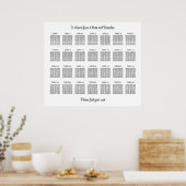 Stijlvol Poster van 28 Tabelweddenschappen (Keuken)